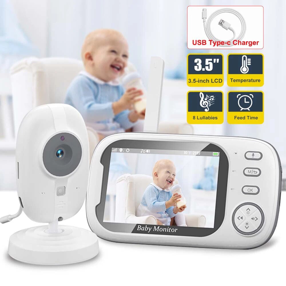Home Cinema Wireless - Monitor bayi Video 3.5 inci, Audio
